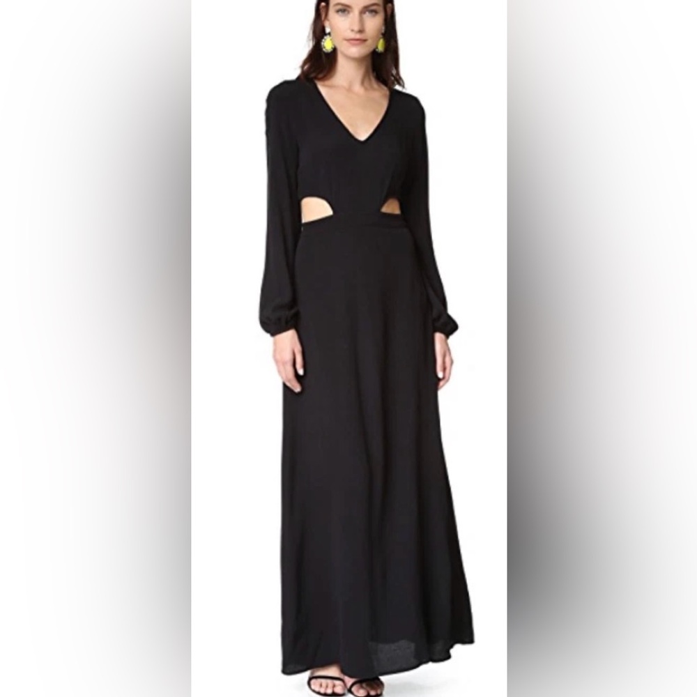Wildfox Black Cut It Out Long Sleeve Maxi Dress New With Tag Size Size Small